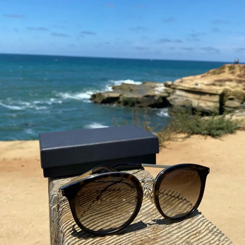 Saint Laurent Unisex Havana/Gold - Brown SL 117/K 003 Sunglasses 🕶 - Picture 7 of 8